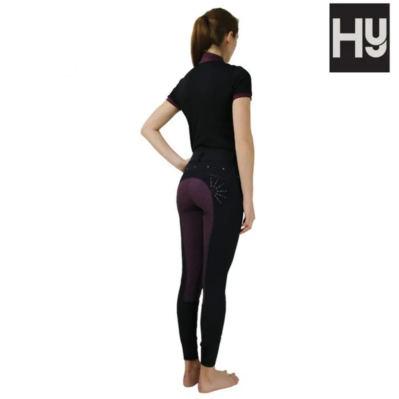 HyEquestrian Knightsbridge Ladies Breeches - Black/Fig-1