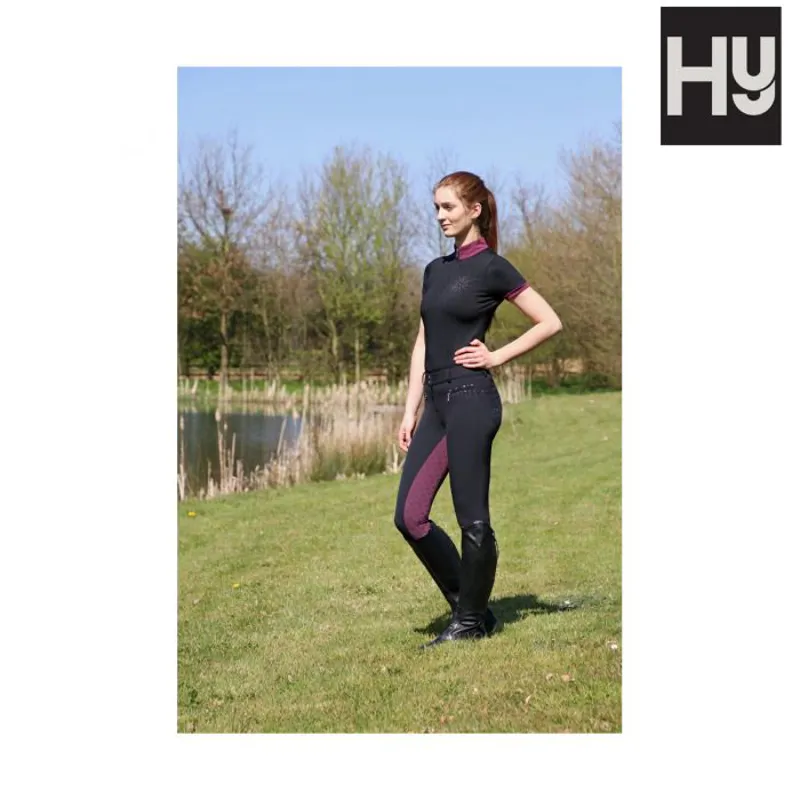 HyEquestrian Knightsbridge Ladies Breeches - Black/Fig-2