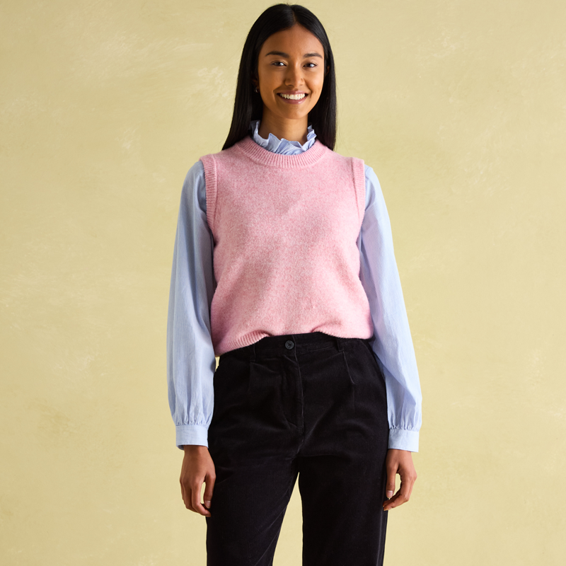 Joules Ladies Holly Knitted Vest - Pink-3