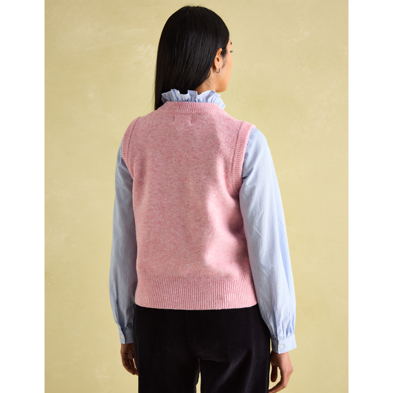 Joules Ladies Holly Knitted Vest - Pink-2