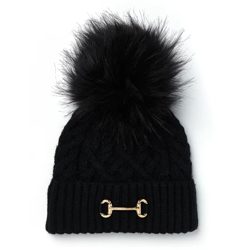 Holland Cooper Horse Bit Bobble Hat - Black