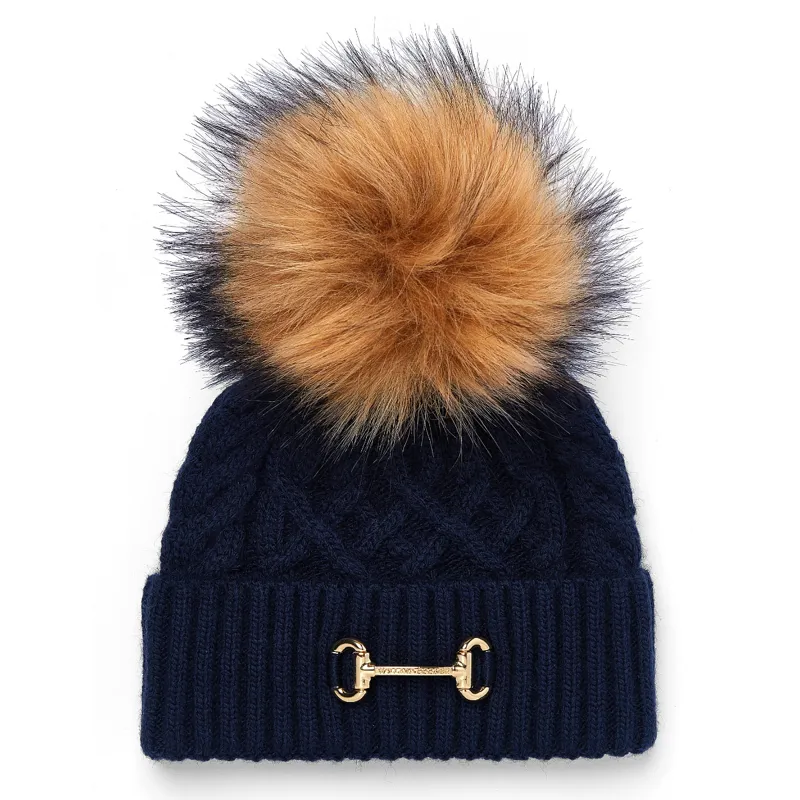 Holland Cooper Horse Bit Bobble Hat - Ink Navy