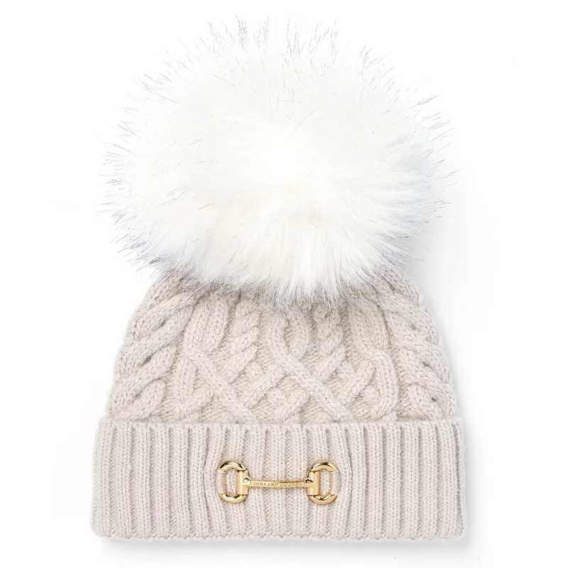 Holland Cooper Horse Bit Bobble Hat - Taupe