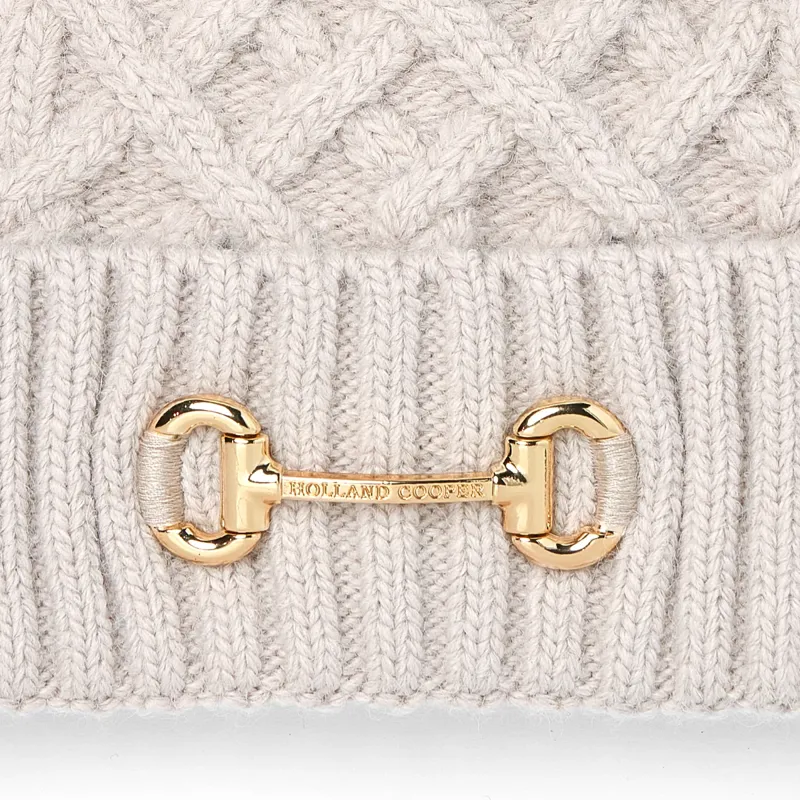 Holland Cooper Horse Bit Bobble Hat - Taupe-2