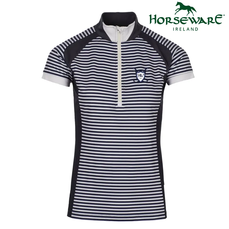 Horseware Eda Technical Polo Shirt - Navy Pinstripe