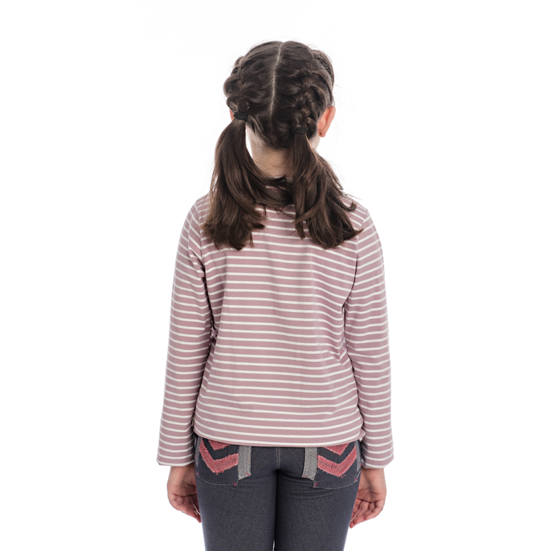 Horseware Girls Long Sleeve Top - Lilac Stripe-1