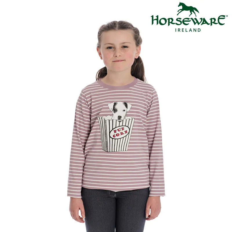 Horseware Girls Long Sleeve Top - Lilac Stripe