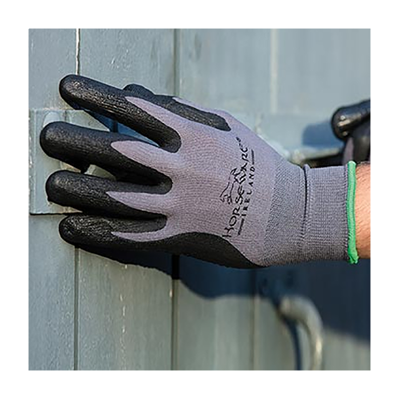 Horseware Coated Dot Grip Gloves 2 pack - Grey/Black-1