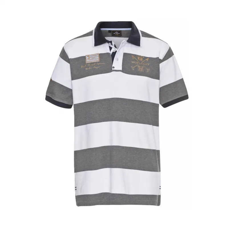 HV Polo Bedford Mens Polo Shirt - Grey Melange