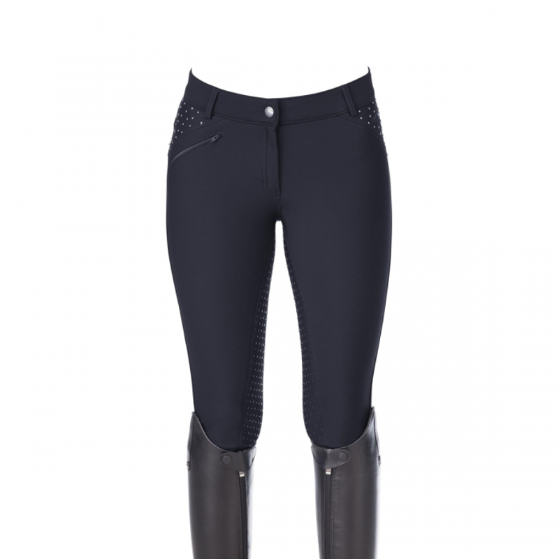 HV Polo Hanna Ladies Full Silicone Seat Breeches - Navy-1