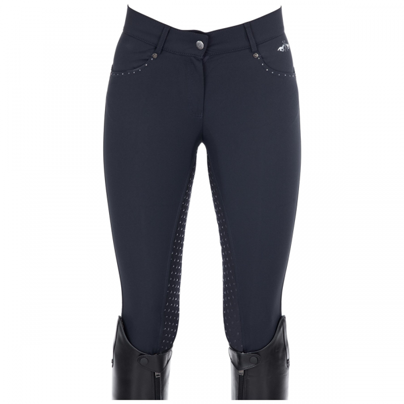 HV Polo Dolores Full Silicone Seat Breeches - Navy-2