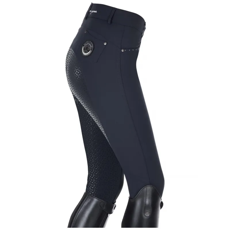 HV Polo Dolores Full Silicone Seat Breeches - Navy