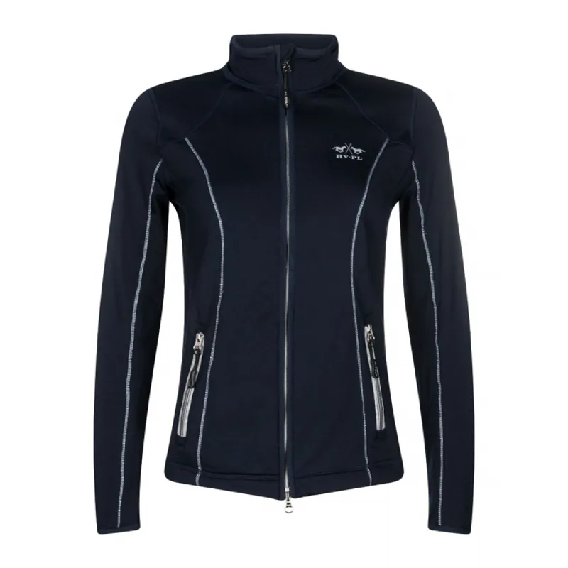 HV Polo Full Zip Jamestown Ladies Top - Navy