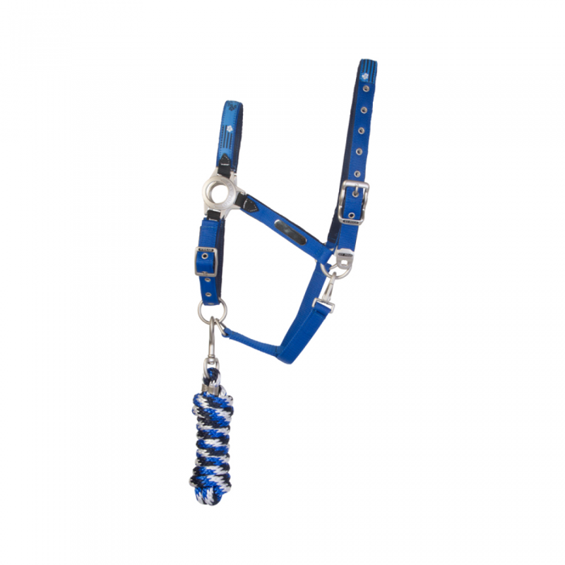HV Polo Legate Headcollar and Rope Set - Capri Blue-1