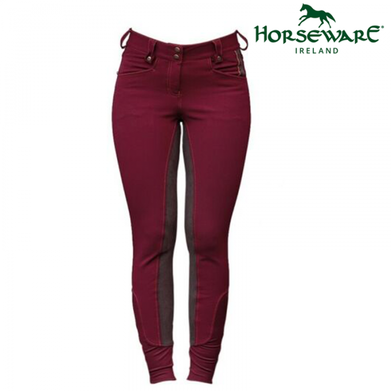 Horseware Adalie Ladies Full Seat Breeches - Cabernet Wine-1