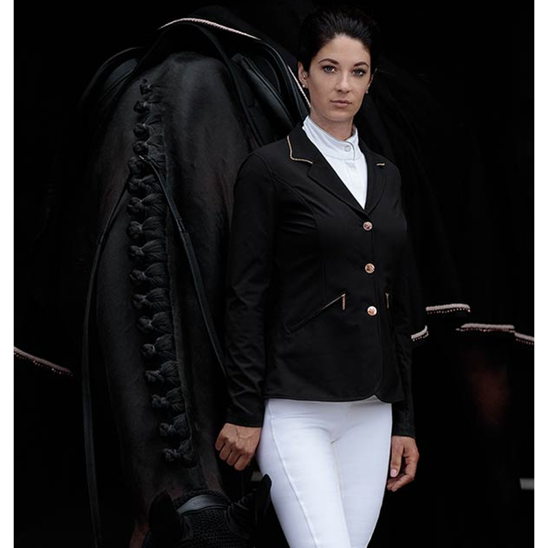 Horseware Ladies Embellished Competition Jacket - Black/Rose Gold-2