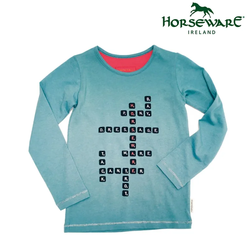 Horseware Girls Long Sleeve Top - Sea Green
