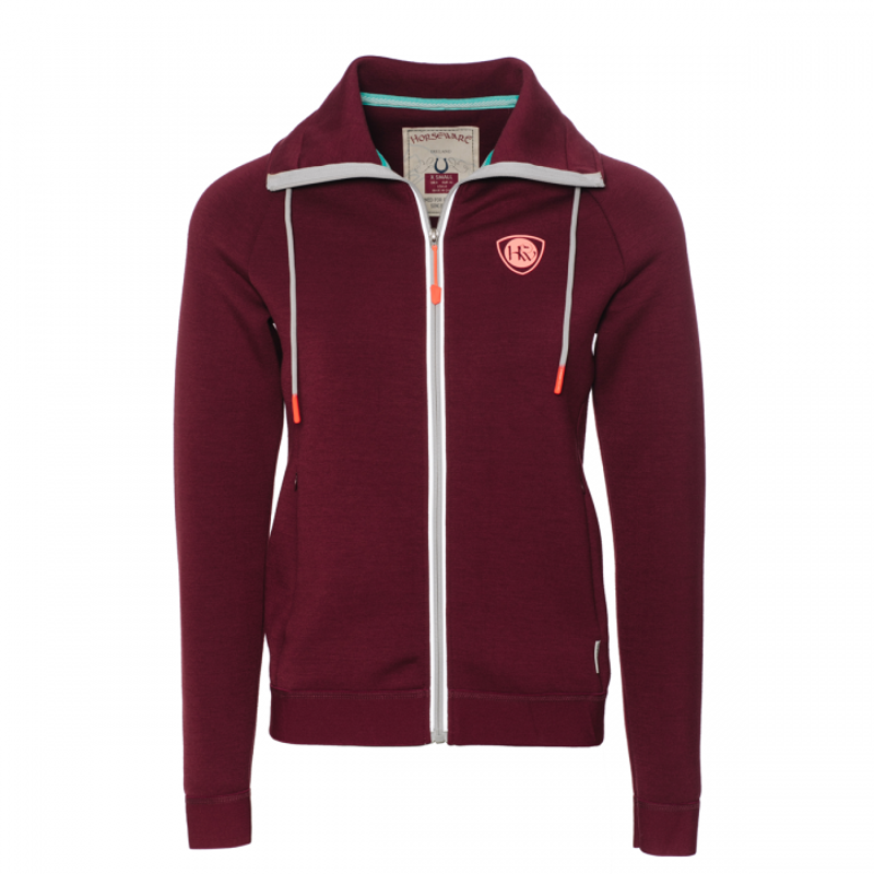 Horseware Ida High Neck Zip Jacket - Garnet-1