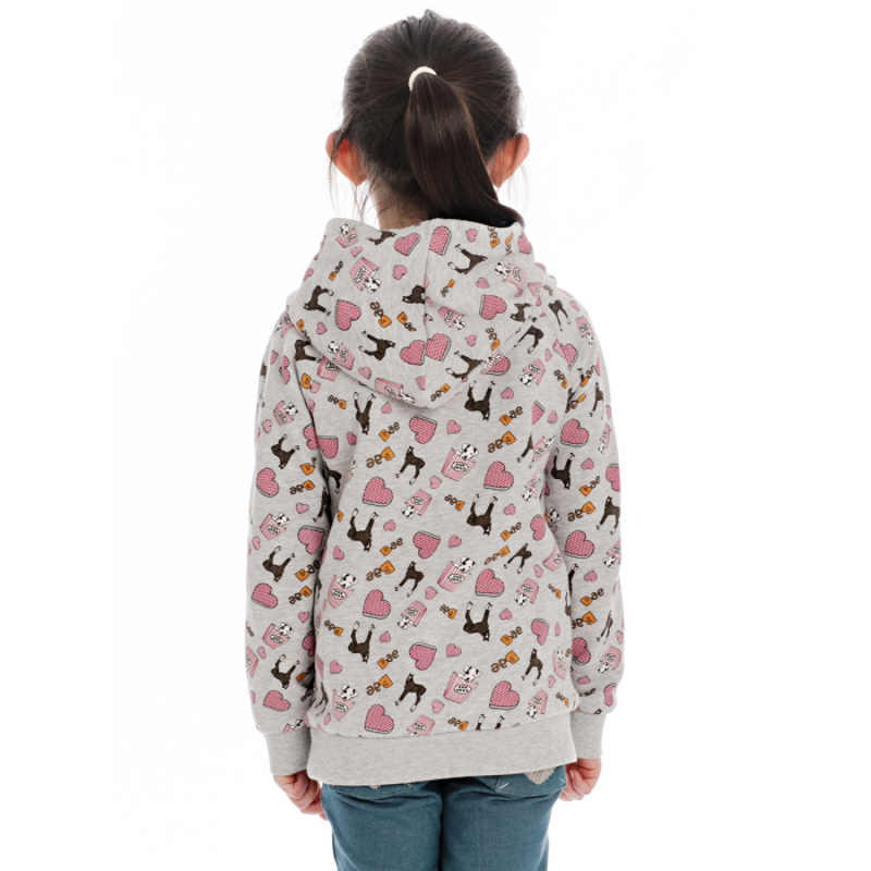 Horseware Kids Allover Print Hoody - Grey Melange-1