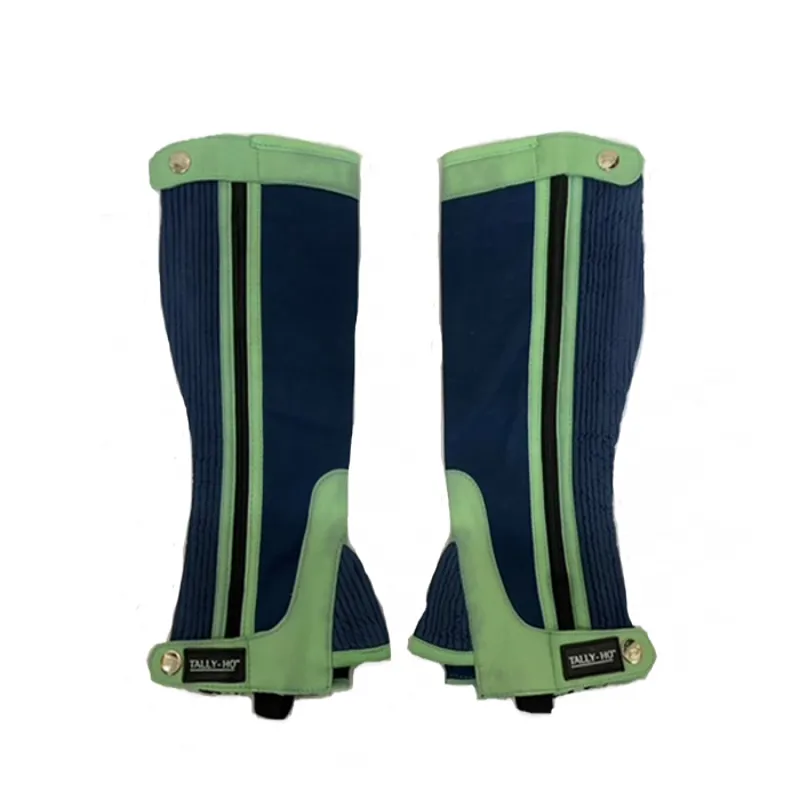 Horseware Tally Ho Kids Synthetic Half Chaps - Long - Navy/Green