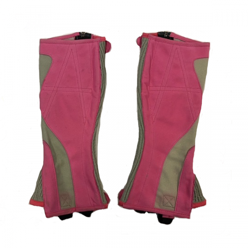 Horseware Tally Ho Kids Synthetic Half Chaps - Long - Silver/Pink-1
