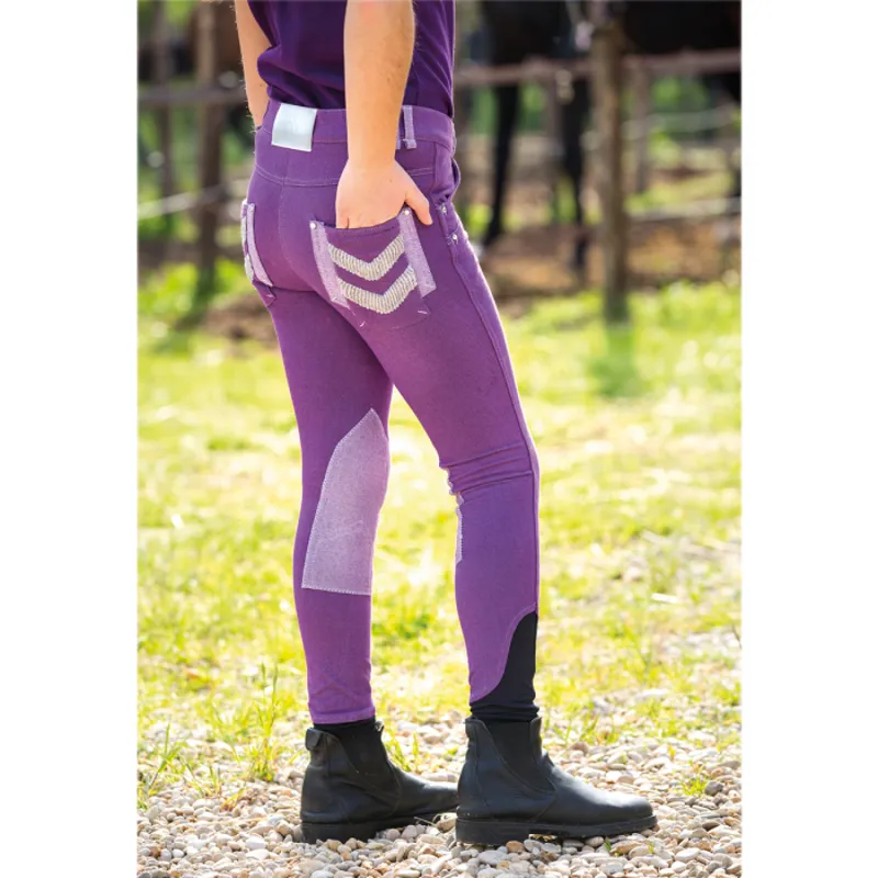 Horseware Kids Denim Breeches - Purple-1