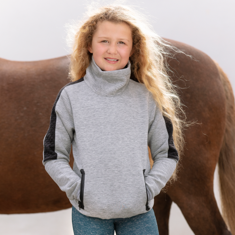 Horseware Kids Tech Luxe Midlayer - Black Melange-1