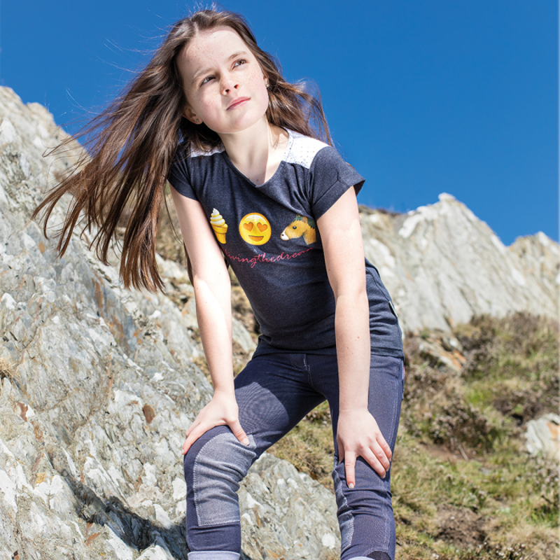 Horseware Girls Novelty T-Shirt - Navy-2