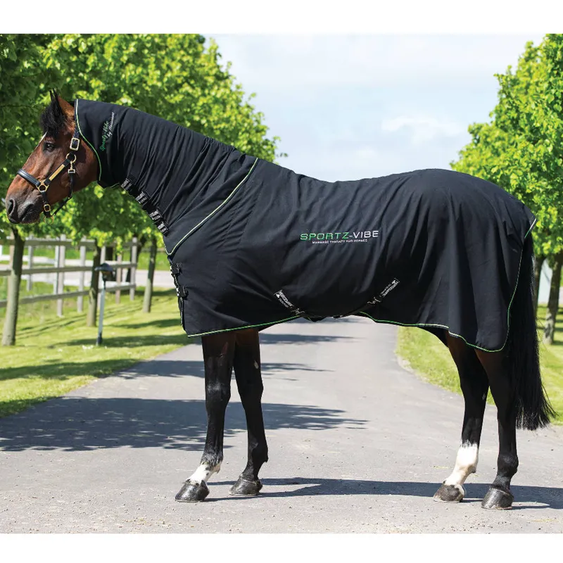 Horseware Sportz-Vibe Massage Therapy Horse Rug - Black/Black/Green