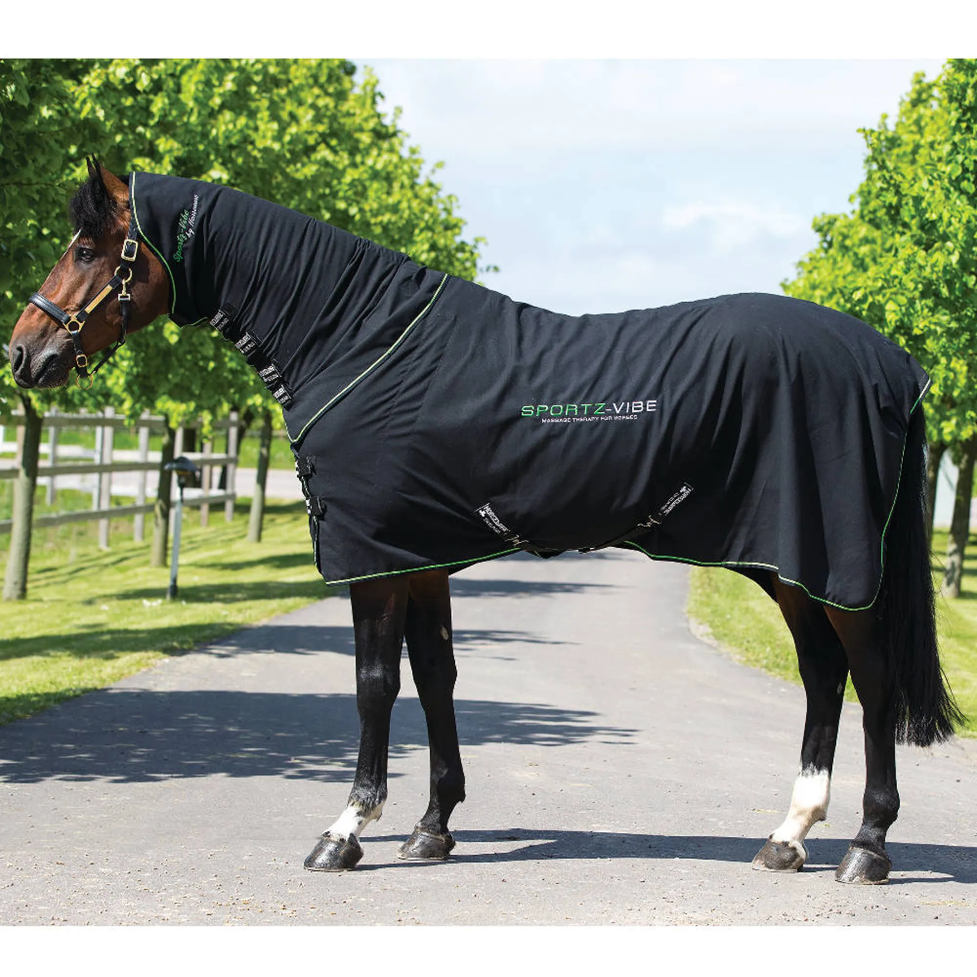 Message Therapy Rug Horseware Sportz-Vibe Massage Therapy Horse Rug - Black/Black/Gre
