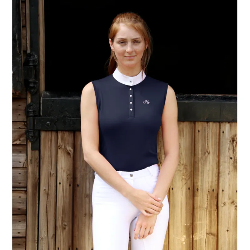 Hy Equestrian Sophia Sleeveless Show Shirt - Monaco Navy-2