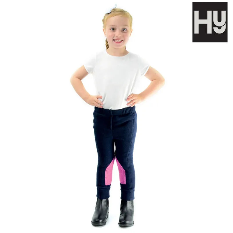 HyPERFORMANCE Fleece Tots Jodhpurs - Navy/Pink