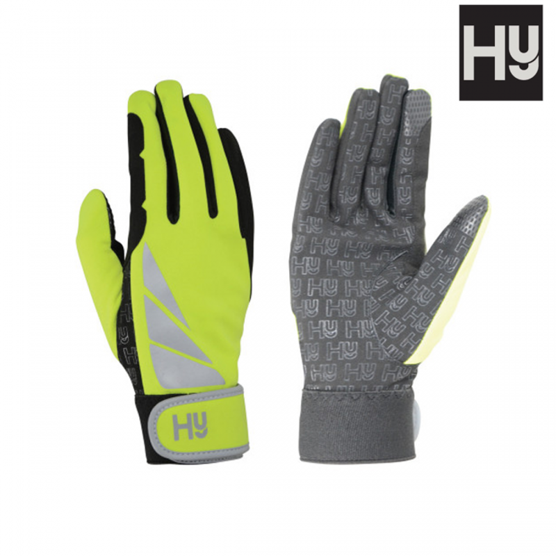 Hy Reflector Riding Gloves - Yellow