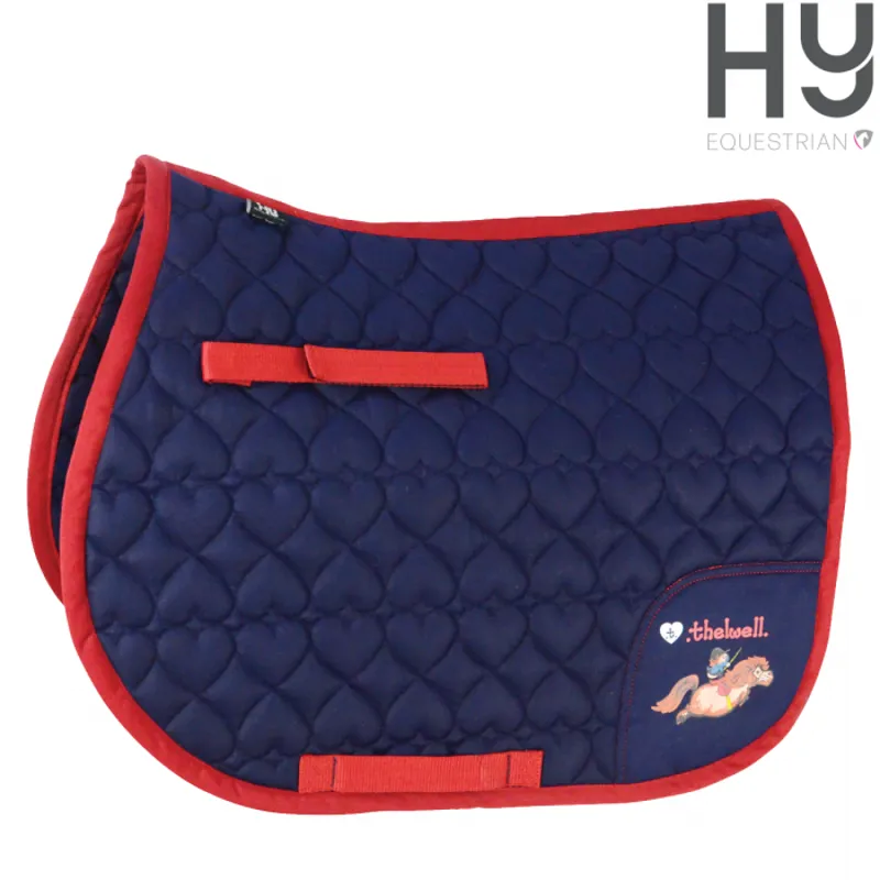 Hy Equestrian Thelwell Collection Saddle Pad - Blue/Red