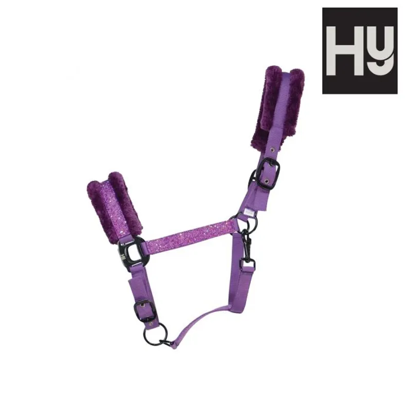 Hy Equestrian Dazzle Headcollar - Purple Sparkle