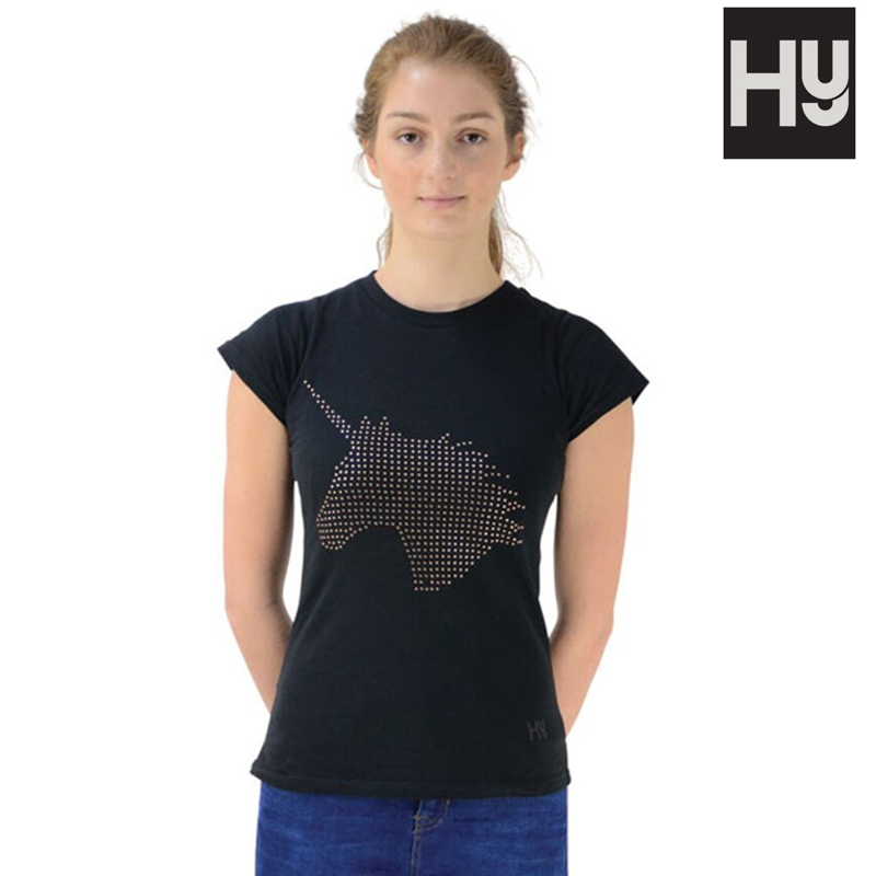 HyFASHION Unicorn Dreamer Ladies T-Shirt - Black/Rose Gold