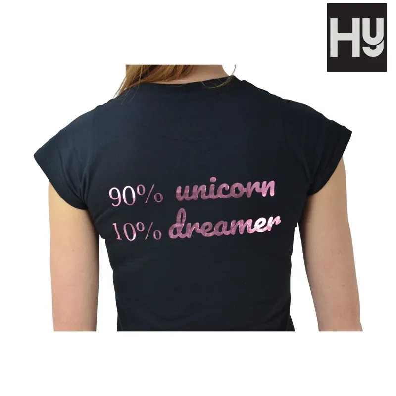 HyFASHION Mizs Unicorn Dreamer T-Shirt - Black/Rose Gold-1