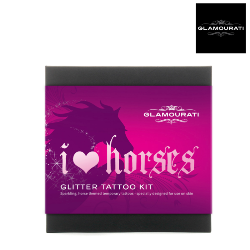 Glamourati I Love Horses Glitter Tattoo Kit-3
