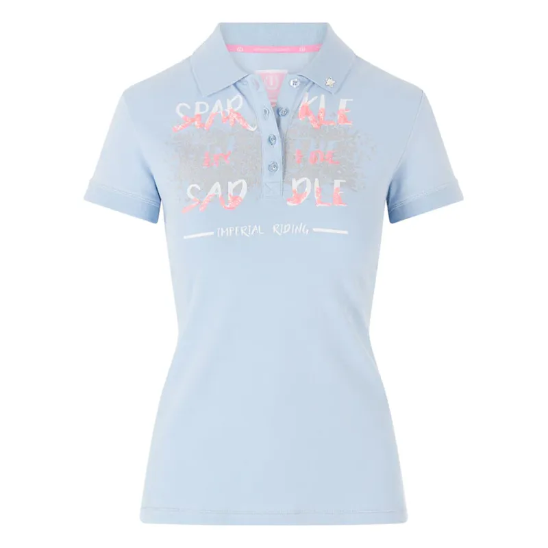 Imperial Riding Enjoy Ladies Polo Shirt - Blue Breeze
