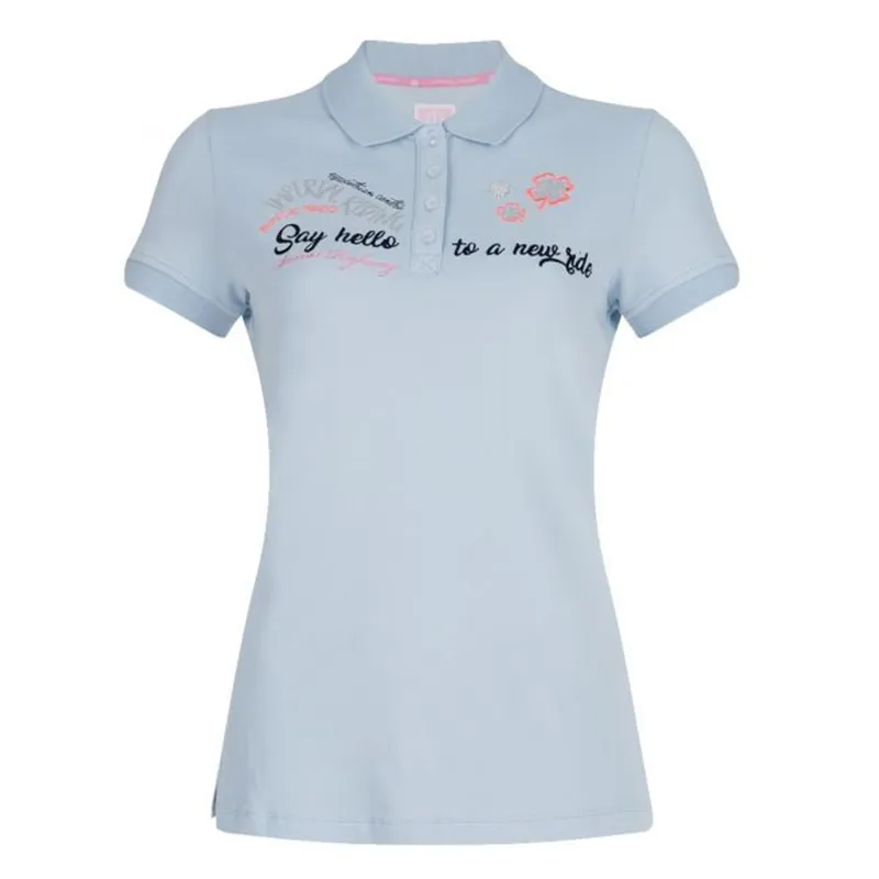 Imperial Riding Bright Ladies Polo Shirt - Blue Breeze