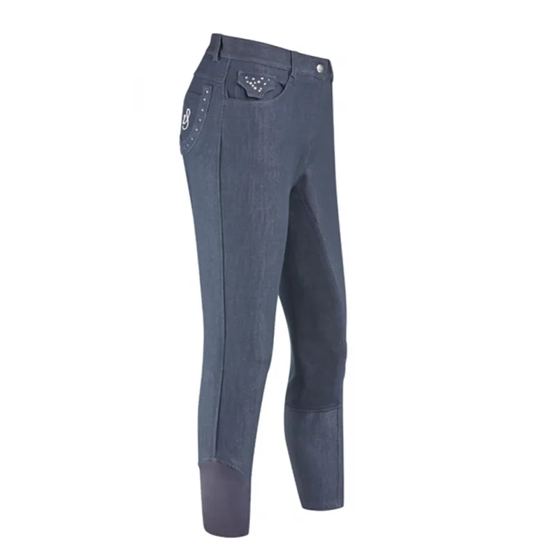 Imperial Riding Sparkling Kids Self Knee Patch Breeches - Denim