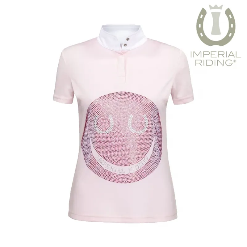Imperial Riding Smiley Ladies Competition Shirt - White/Fluor Pink