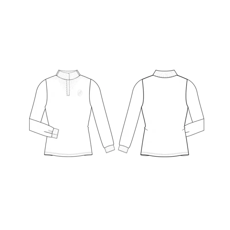 Imperial Riding Snowfall Ladies Long Sleeved Competition Shirt - Black