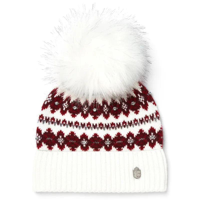 Holland Cooper Jennifer Fairisle Bobble Hat - Natural 