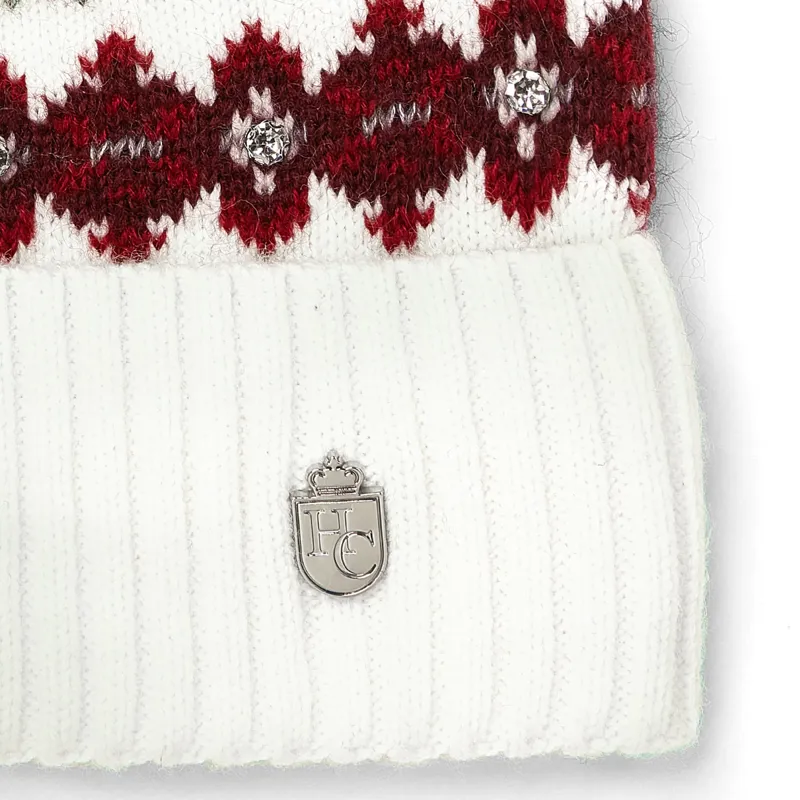 Holland Cooper Jennifer Fairisle Bobble Hat - Natural -2