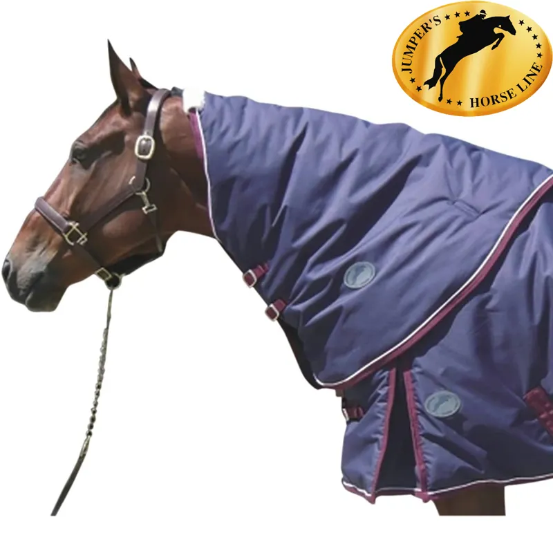 JHL Heavyweight Stable Neck Cover - Navy/Burgundy/White