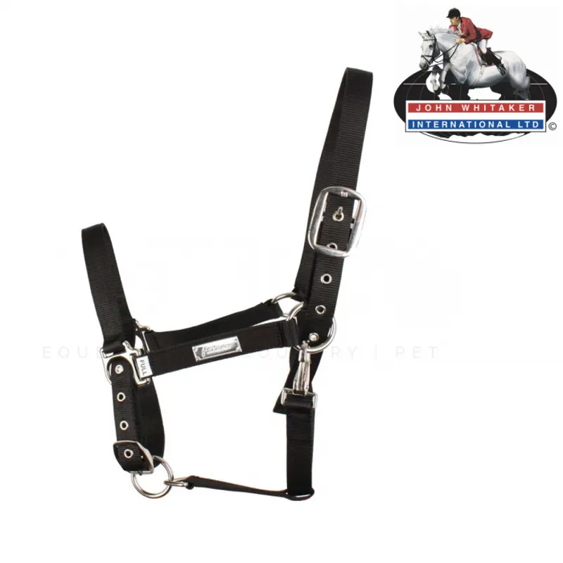 John Whitaker Signature Plaque Headcollar - Black 