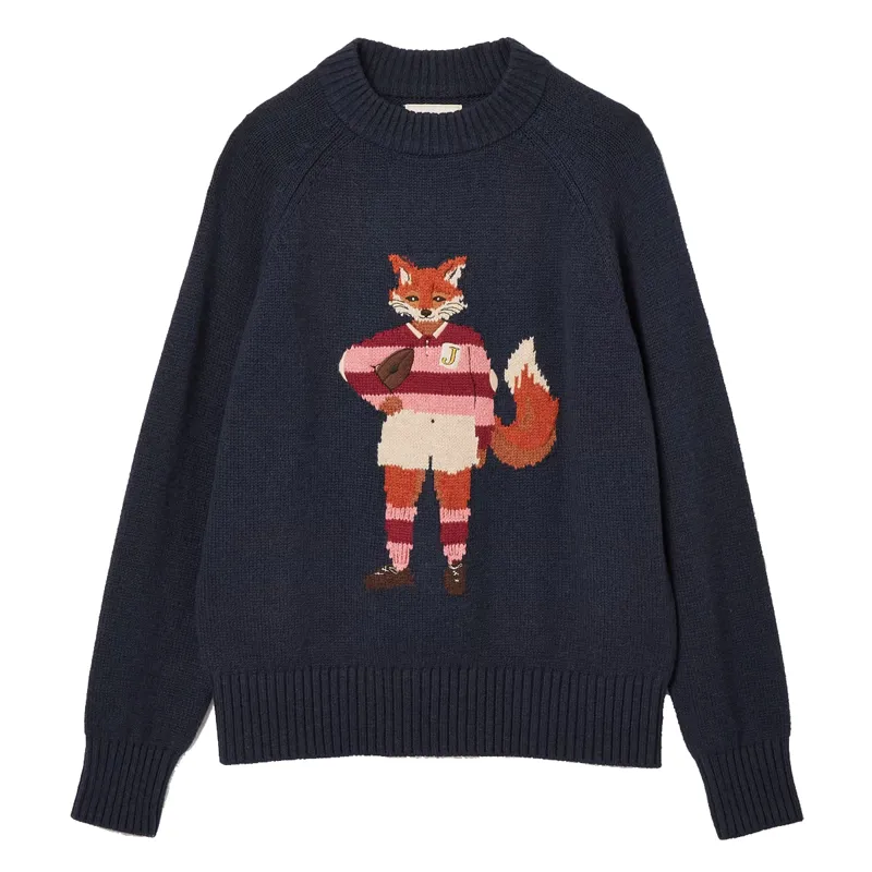 Joules Ladies Jonty Intarsia Knit Jumper - Navy