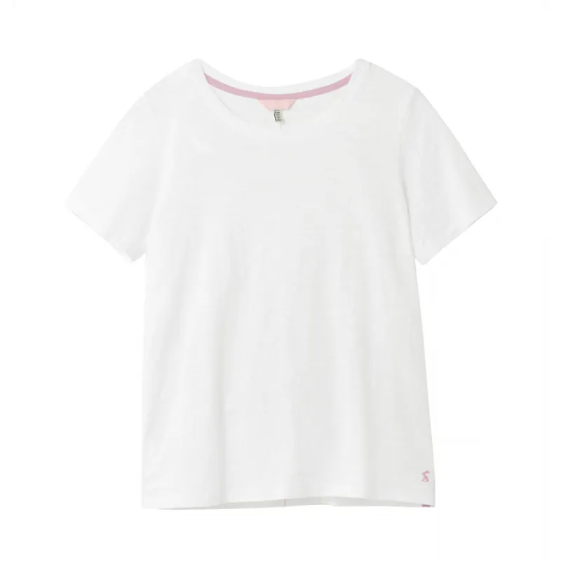 Joules Carley Solid Crew Neck Top - Bright White