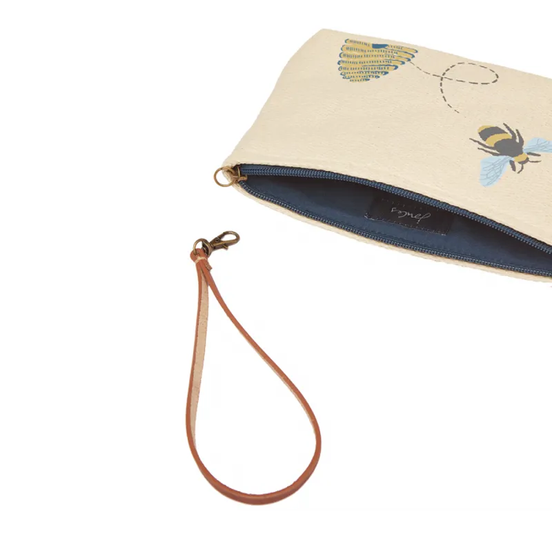 Joules Como Printed Zip Pouch Bag - Gold Bee-2